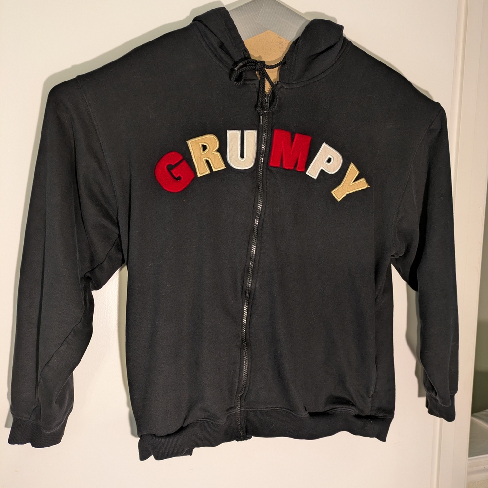 Disney Black Hoodie with Grumpy Red and Cream Letters